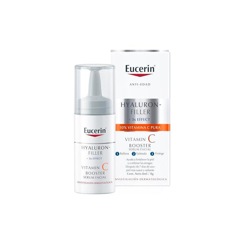 Eucerin Srum Facial Vitamin C Y cido Hialurnico,Hyaluron Filler,8Ml