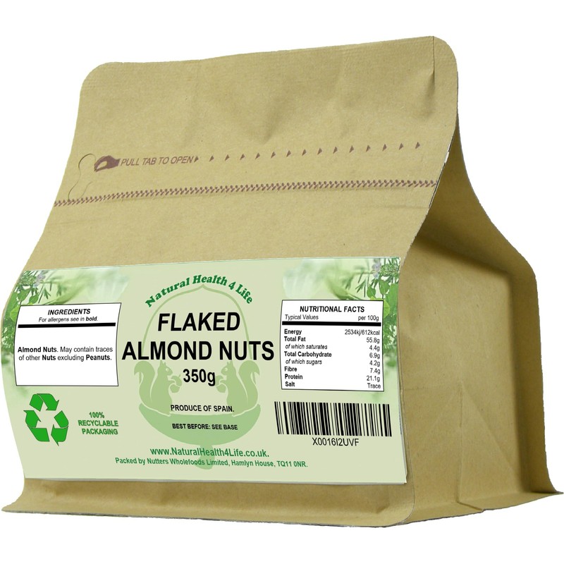 Natural Health 4 Life Flaked Almonds 350g (1 Pouch)