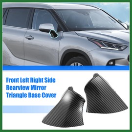 Motoforti 1 Pair Front Left Right Side Rearview Mirror Triangle Base Cover Carbon Fiber Pattern for Toyota Highlander 2020-2022 Driver Side Outer Rear View Long-lasting