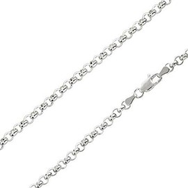 SURANO DESIGN JEWELRY 2mm, 2.5mm, 3.5mm, 4mm Sterling Silver ROLO Chain Necklace, Made in Italy (4.0mm - 30")