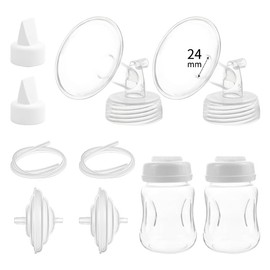 Momstouch Pump Parts Compatible with Spectra S1/S2/9 Plus, Not Original Accessories, Full Set Replacements Include 24mm Flange, Duckbill Valve, Backflow Protector, Tubing and Bottle
