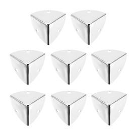sourcing map 8PCS Metal Corner Protector 0.9 x 0.9 x 0.9 Inch Box Edge Guard Protector Zinc Alloy Cabinets Speaker Corners Protector for Furniture Decorative (Silver)