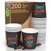 200 Kaffeebecher aus Papier, 65 ml, Coffee O'Clock, umweltfreundlich, biologisch