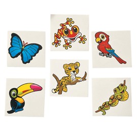 Fun Express RAIN FOREST FRIENDS TATTOOS (6DZ) - Apparel Accessories - VBS Vacation Bible School Supplies/Decor - 72 Pieces