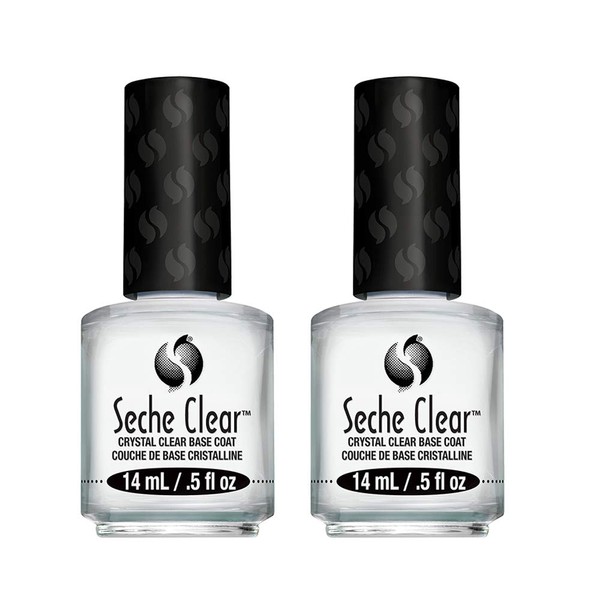 Seche Clear, Base Coat Nail Polish for Manicure and Pedicure, Boxed, 2 Pack