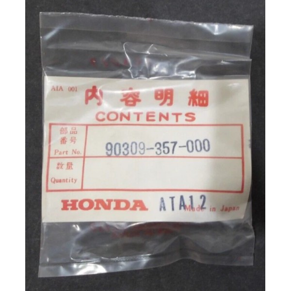 Honda New Honda 90309-357-000 Hex Nut Genuine OEM Service Part