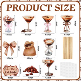 Cinnvoice 30 Pcs Espresso Martini Party Centerpieces Sticks Espresso Martini Birthday Party Tables Toppers A Tini Bit Older Bar Decorations for Bridal Shower Bachelorette Supplies(Coffee)