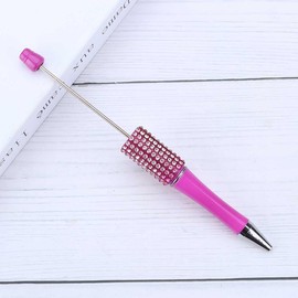 7 Pens Rhinestone Beadable Pens WHOLESALE BULK Beaded Ballpoint Pen 1.0mm Medium Suitable for DIY with Beads and Focals Ships from California:_60 Hot Pink 1E_7 PCS