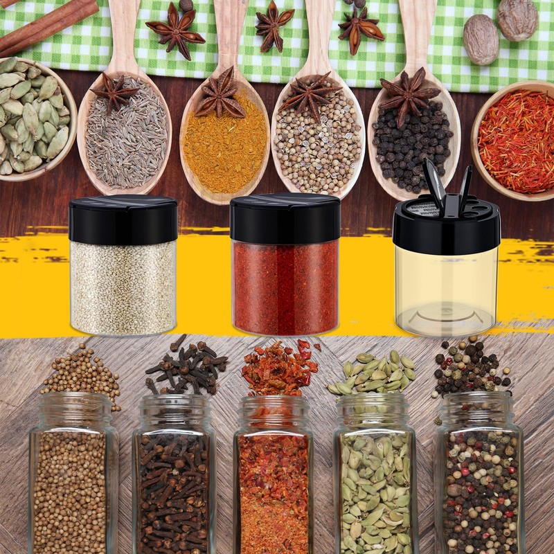 Yiyiring 50 Pack 4 oz Spice Jars Plastic Clear Empty