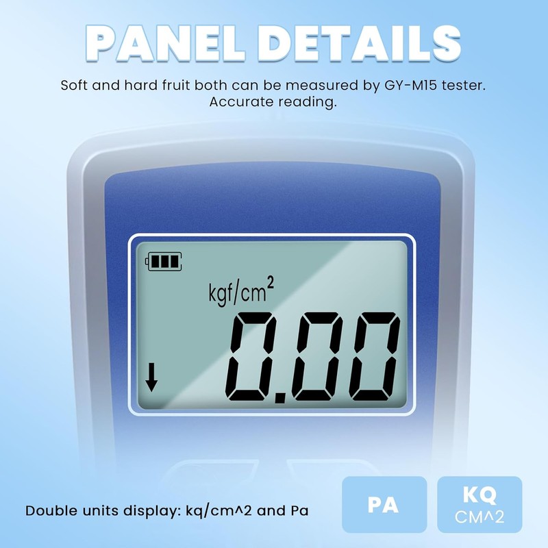 NEWTRY Digital Fruit Penetrometer Handheld Hardness Tester with Pressure Foot