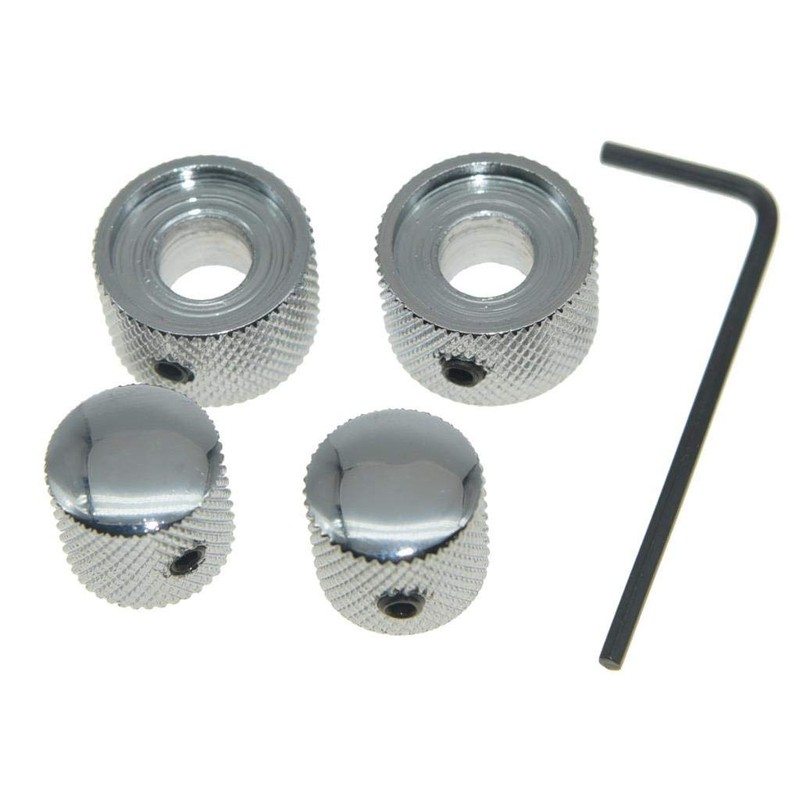 Pack of 2 Metal Dual Concentric Stacked Control Knobs Guitar