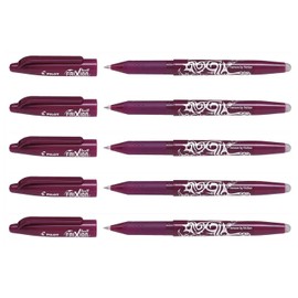 PILOT Frixion Ball 07 Erasable Rollerball Pens Medium Tip Burgundy Red Pack of 5