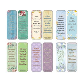 NewEights Famous Verses and Quotes on Humility (60-Pack) – Daily Motivational Card Set – Collection Set Book Page Clippers – Ideal for Church Events