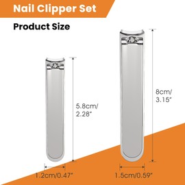 Nail Clippers Set,Ultra Sharp Professional Fingernail and Toenail Clipper Cutters with Nail File,Travel Nail Kit for Men Women (Silver)