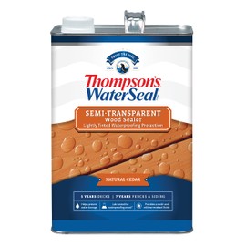 Thompson’s WaterSeal Semi-Transparent Waterproofing Wood Stain and Sealer, Natural Cedar, 1 Gallon
