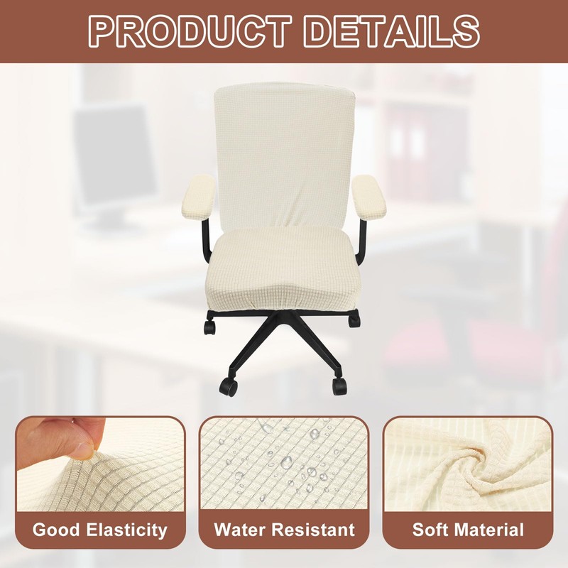 sourcing map Office Chair Covers, Stretchable Rotating Chair Slipcover Desk