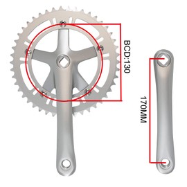 WEERAS City Folding Bicycle Crankset Single Tooth Disc 46T 130BCD 170mm Crankset is suitable for most single speed bikes