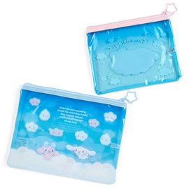 Sanrio 264181 Cinnamoroll & Poron Flat Pouch, Set of 2 (Cinnamon & Poron and Cloud Brother)