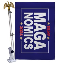 Ornament Collection Blue MAGA Nomics Trump Flag Eagle Pole kit Wall Hanging Home Porch Vance Make America Again Poster Patio Yard Sign Outdoor Patriotic Decorations, Republican Gifts Made in USA