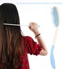 HilBeliFU Antislip Long Handle Hair Brush, Plastic Curved Handle Brush