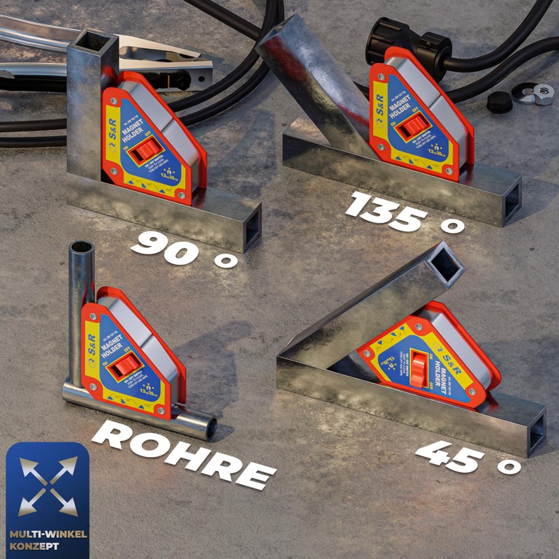 S&R Welding Magnet with On/Off Switch, Angle Magnet with High