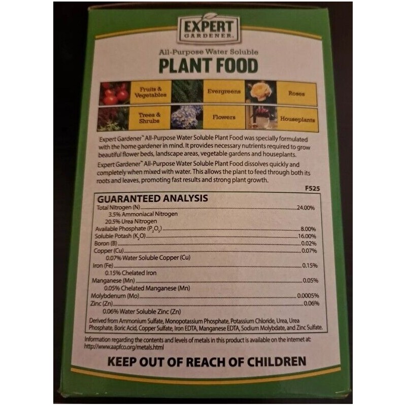 Expert Gardener All-Purpose Water Soluble Plant Food Fertilizer, 1.5 lb.