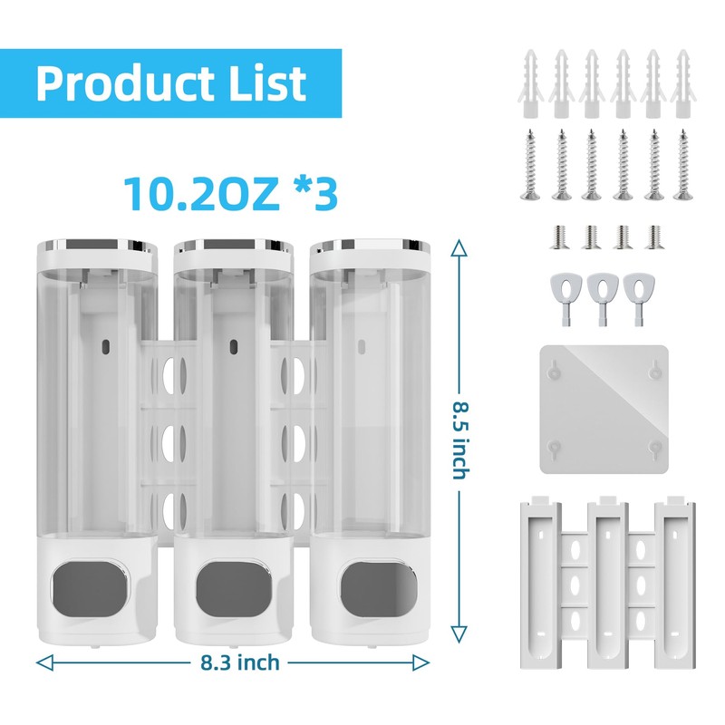 VITVITI Shampoo and Conditioner Dispenser for Shower Wall, Shower Soap