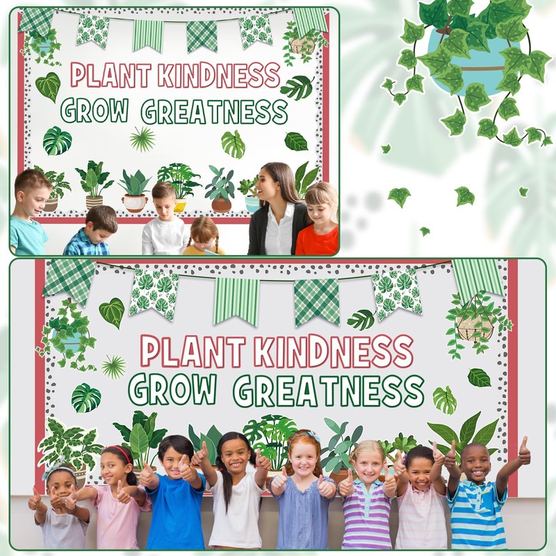 Qilery 50 Pcs Plant Bulletin Board Decoration Plant Kindness Grow