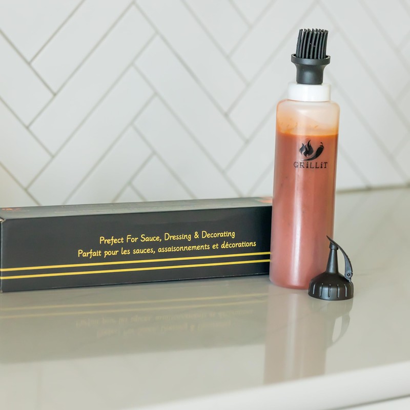 Silicone Basting Brush & BBQ Sauce Bottle - 16 oz