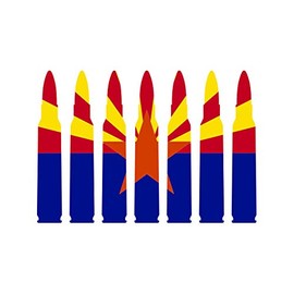 Arizona Flag Bullet Ammo Sticker Self Adhesive Vinyl Decal FA Graphix AZ .223 5.56mm 2a 2nd Gun Rights - 1.25 Wide