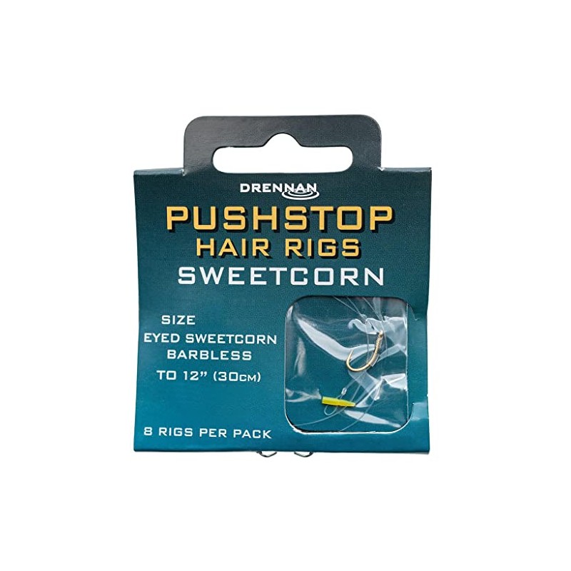 DRENNAN SWEETCORN QUICKSTOP HAIR RIGS SIZE 12 - HNQSCB012
