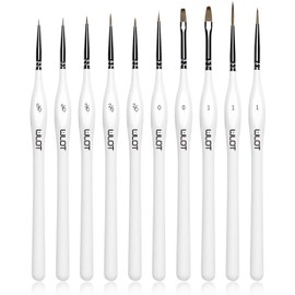 WLOT Fine Detail Brushes with Triangular Handles,10 Miniature Brush for Fine Detailing & Art Painting,Acrylic&Nail. Models,Watercolour, Miniatures,Oil, Wargaming Figures.