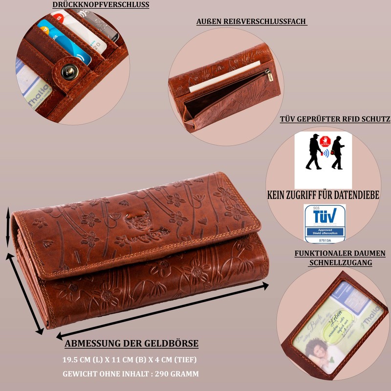 Matador women's long format wallet Brown