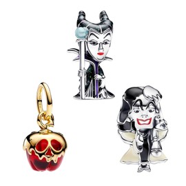 H.ZHENYUE Pendant Charms 925 Sterling Silver Animal Love Heros with Cubic Zirconia for European Bracelets and Necklaces, Jewellery Gift for Christmas, Valentine's Day, Mother's Day, Pack of 3, Silver