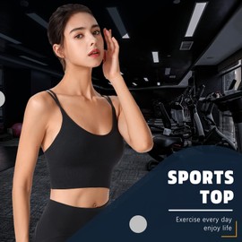 WIRIST Sports Bra, Workout Tops for Women, Medium Impact Strappy Padded Sports Bras for Women High Support