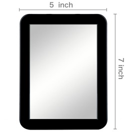 ARTLYMERS Magnetic Locker Mirror, 5x7 Real Glass Small Mirrors for Locker with Magnetic Backing, for School Locker, Bathroom, Household Refrigerator, Locker Accessory (Black)