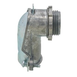 Electrical MC/Flex Cable Connector 90 Degree 2 Screw 90 Degree Connector for MC Cable, AC, BX, Flex Conduit, etc. Secures Cable and Wires to box 90 Degree when Cable Bend is not possible (1, 1-1/4")