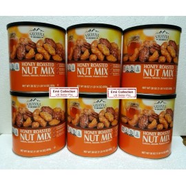 Savanna Orchards Honey Roasted Nut Mix Cashews, Almonds, Peanuts & Pecans Bundle - 6 Cans