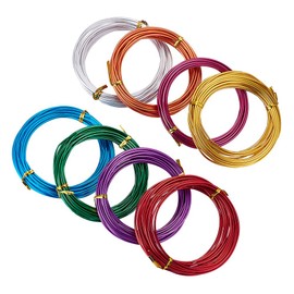 Kissitty - Alambre de aluminio (8 colores), 8 Colors- 19Ft/roll, 12 Gauge (2mm), 1