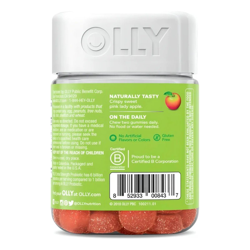 Olly Prebióticos Extra Fuertes Balance Perfecto Digestivo Sabor Manzana