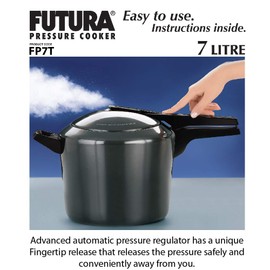 Hawkins Futura Hard Anodised Aluminum Pressure Cooker Black 7 Litre