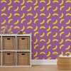 Removable Wallpaper 6ft x 2ft - Purple Banana Whimsical Fruit