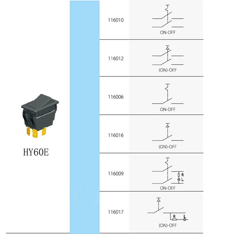 1 Piece KEDU HY60E Push Button Switch ON-Off Rocker Switch