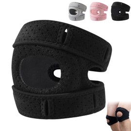 warmow Knee Brace, Patellar Pad Realign Knee Joint While You Move for Women Men, Adjustable Patellar Tendon Support Sleeves, for Meniscus, Orthopedic Surgery and Knee Support for Athletes (Black)