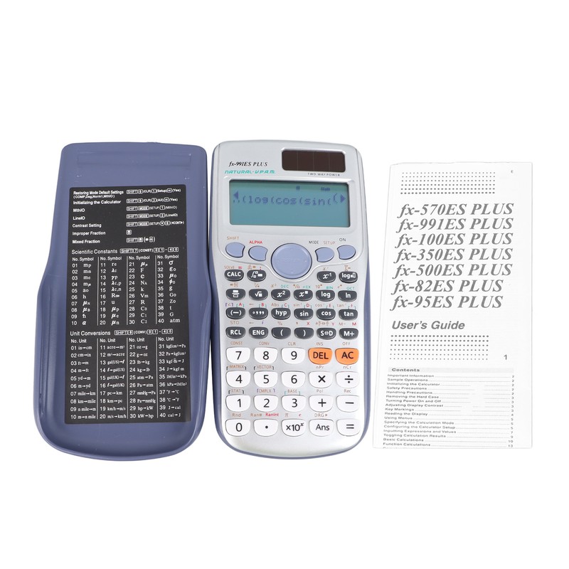 Scientific Calculator Large Display 417 Functions Battery Power Sliding Cove