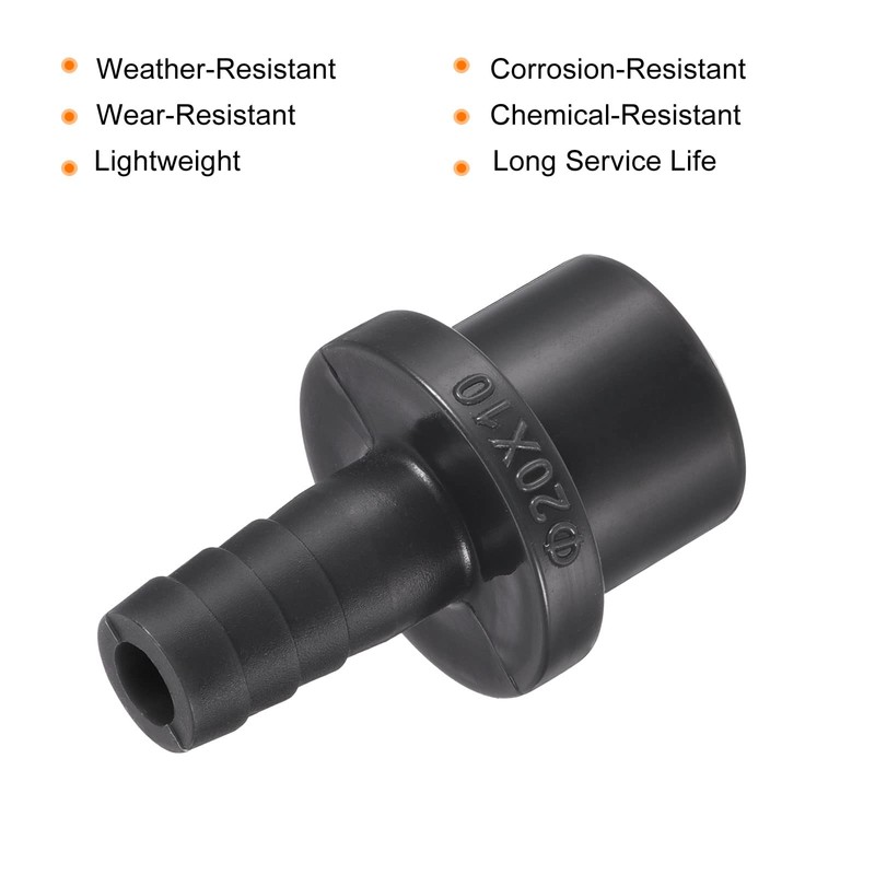 sourcing map PVC Pipe Fitting 10mm Barbed x 20mm OD