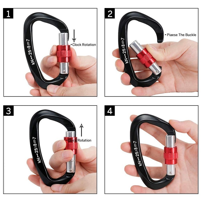 NewDoar Heavy Duty Locking Clips 24KN/5400lbs,Screwgate Locking for Keychain Dog