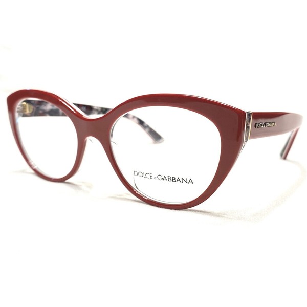 NEW Dolce & Gabbana DG3246F 3020 Womens Red & Rose Cats Eye Eyeglasses Frames 53