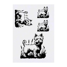Azeeda 4 x 'Glücklicher Westie im Garten' Temporäre Tattoos - Wasserfest, Hautfreundlich & Ungiftig · Transfers in Verschiedenen Größen (TO00083112)