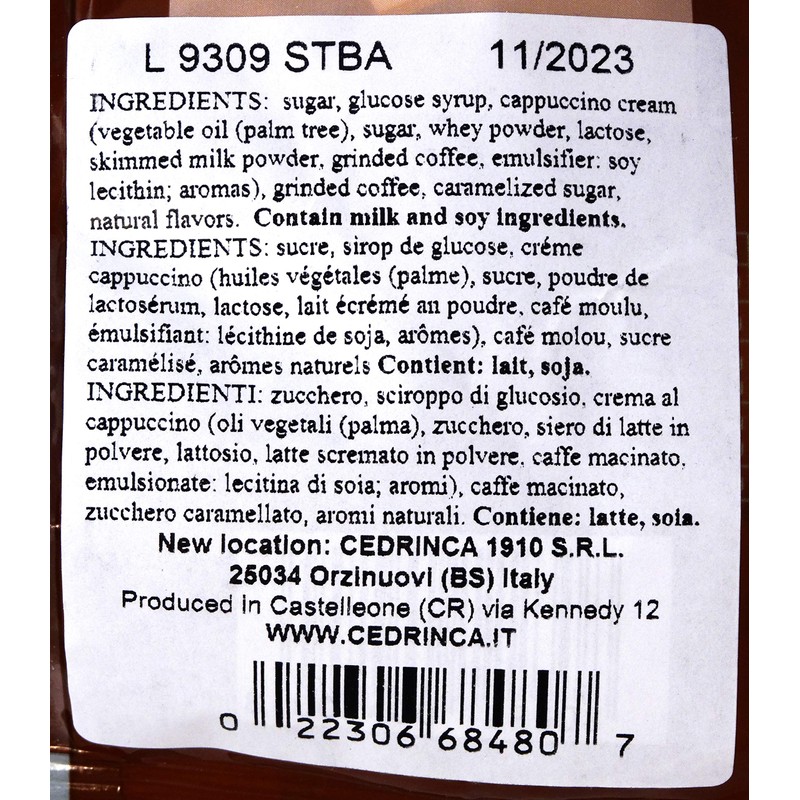 Cedrinca - Cappuccino Hard Candies, (2)- 5.25 oz. bags